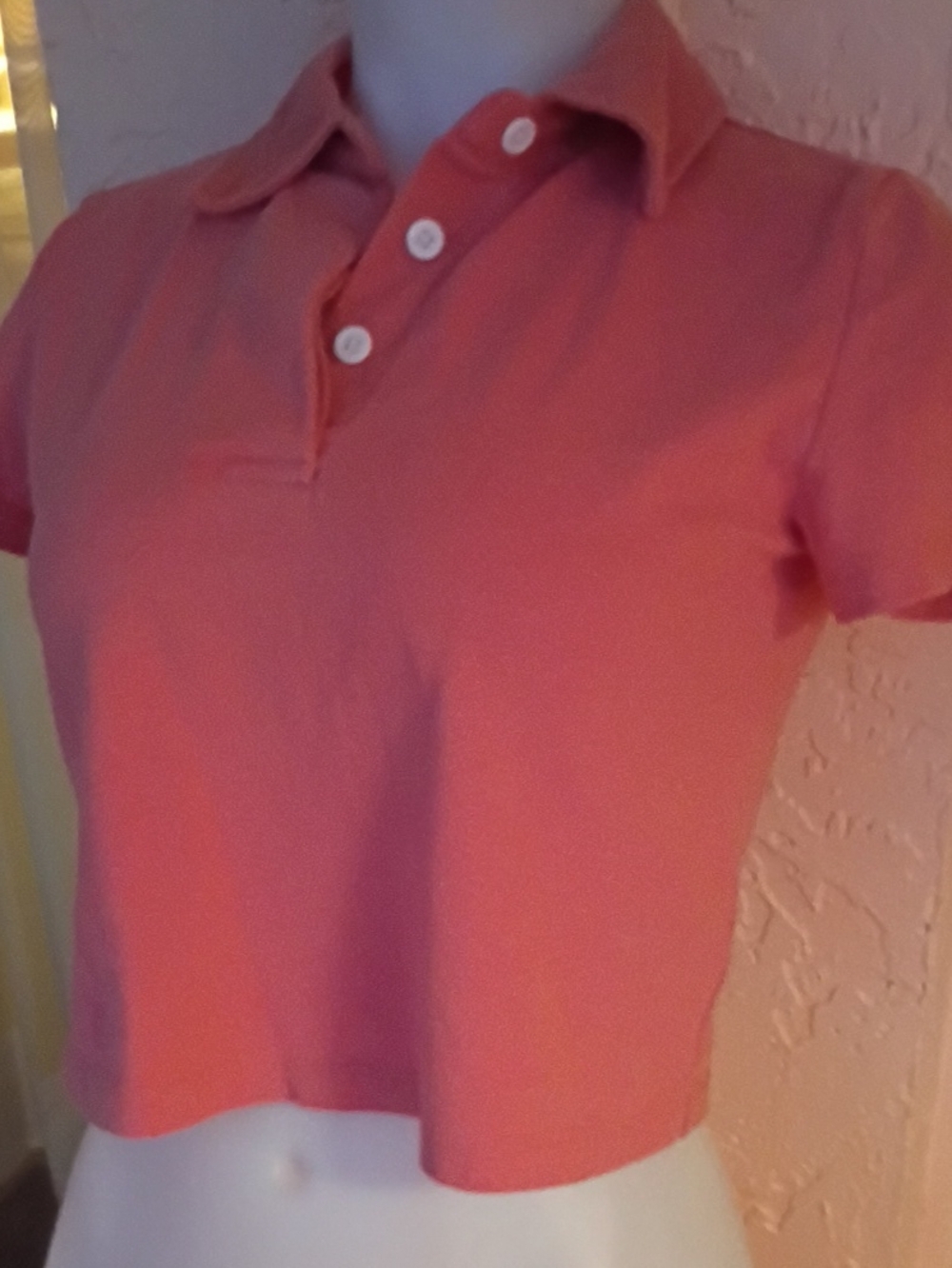 GAP Coral Pink Polo Crop Top